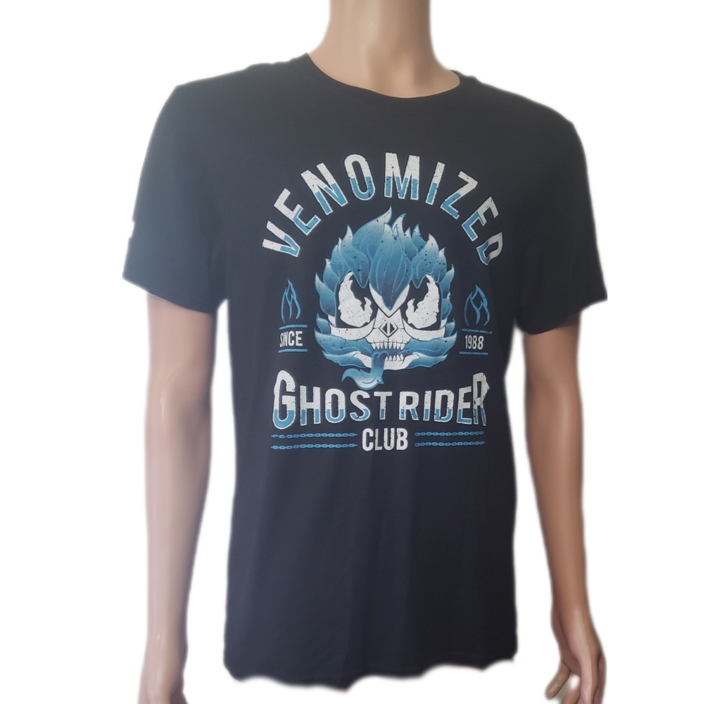 Funko POP Marvel Black Venomized Ghostrider Club T-shirt- Sz M